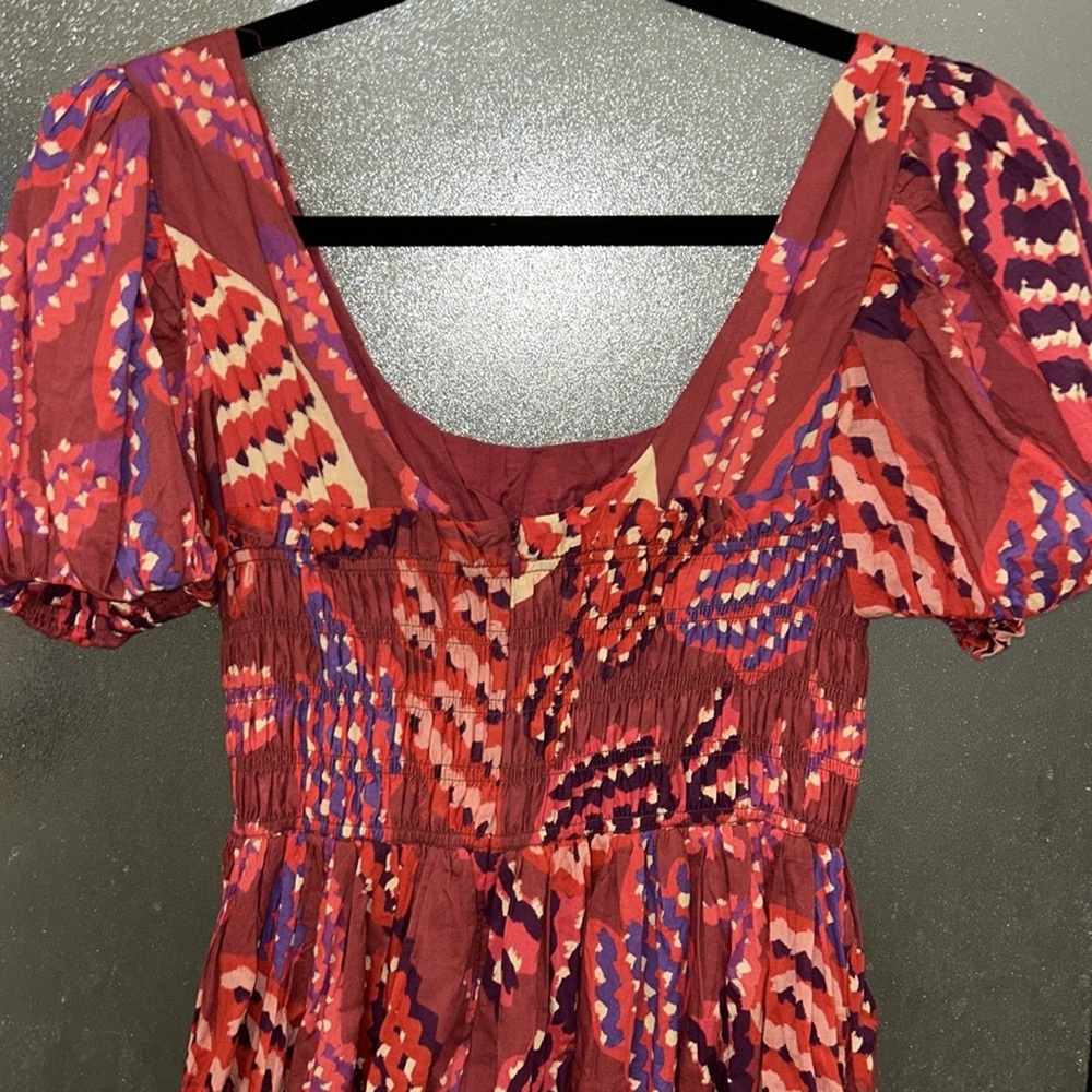 Farm Rio * Anthropologie Puff Sleeve Smocked Maxi Dress - Picture 6 of 13